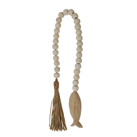 Wooden Bead Garland with Fish