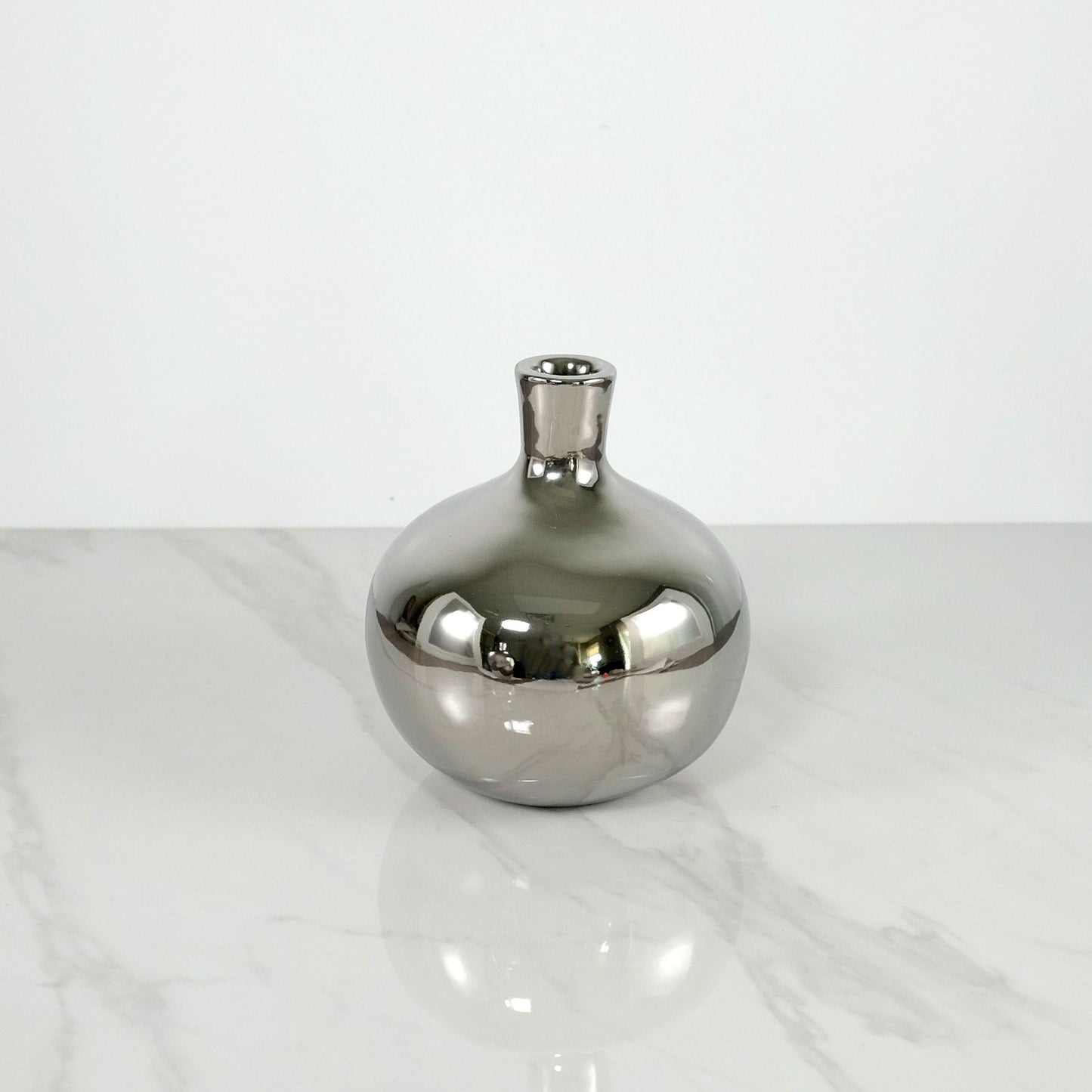 Silver Onion Shaped Vase - Medium