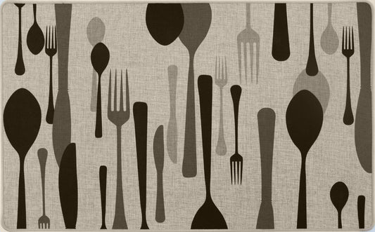 Forks & Spoons Poly Kitchen Mats