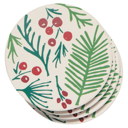 Soak Up Bough and Berry Coasters