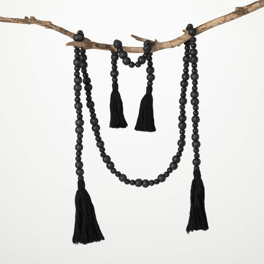 Black Wooden Bead Garland (Assorted Sizes)