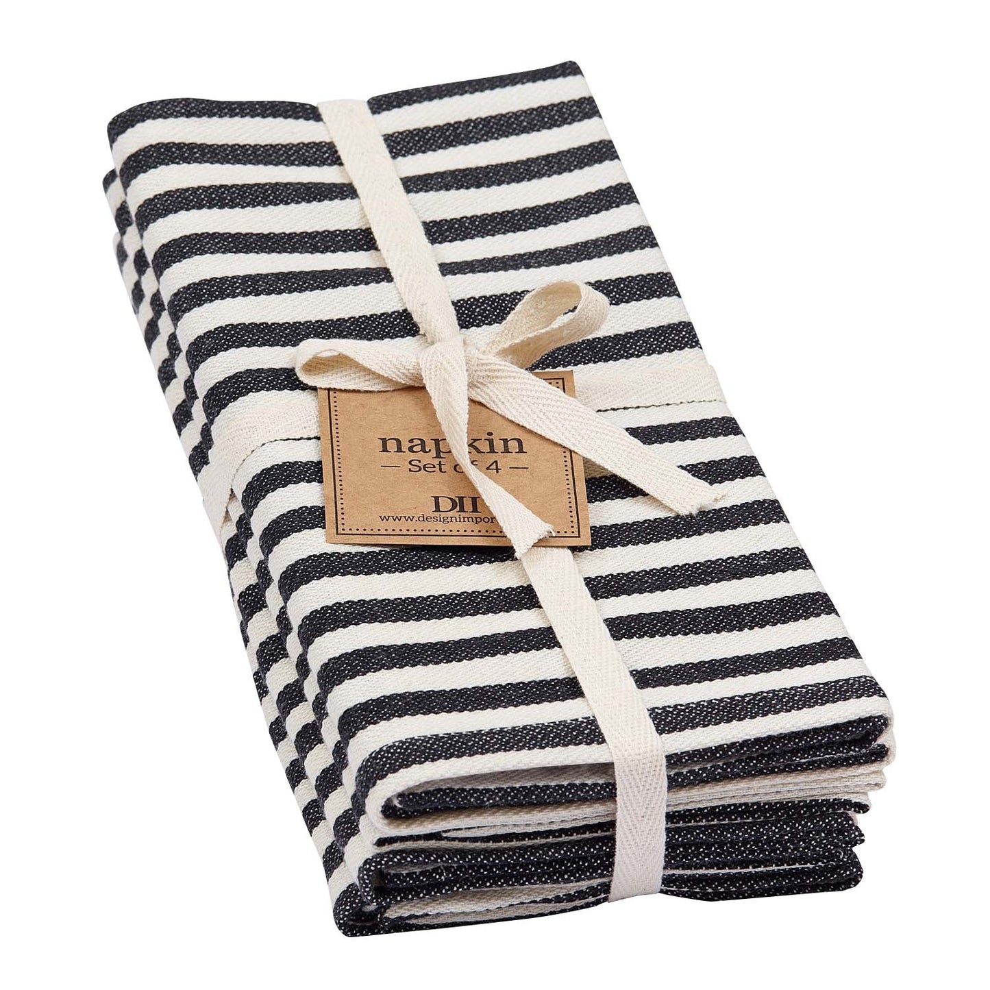 Black Petit Stripe Napkin (Set of 4)