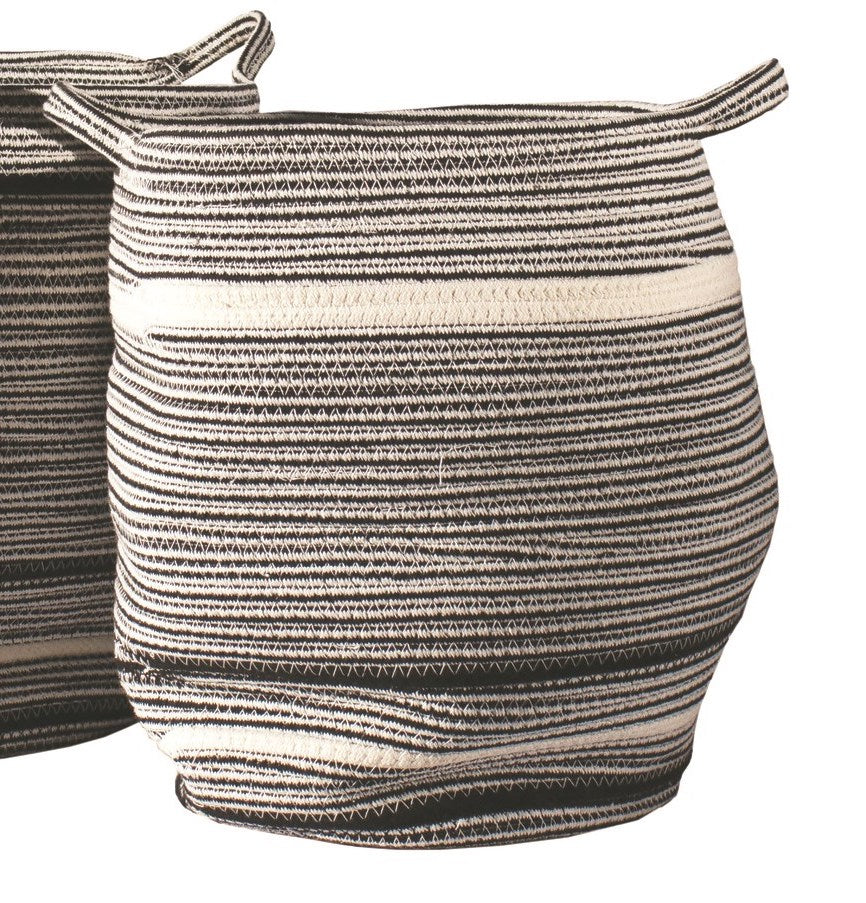 Black and White Rope Basket - Small