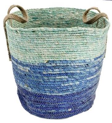 Blue and Natural Fibre Baskets (3 sizes)