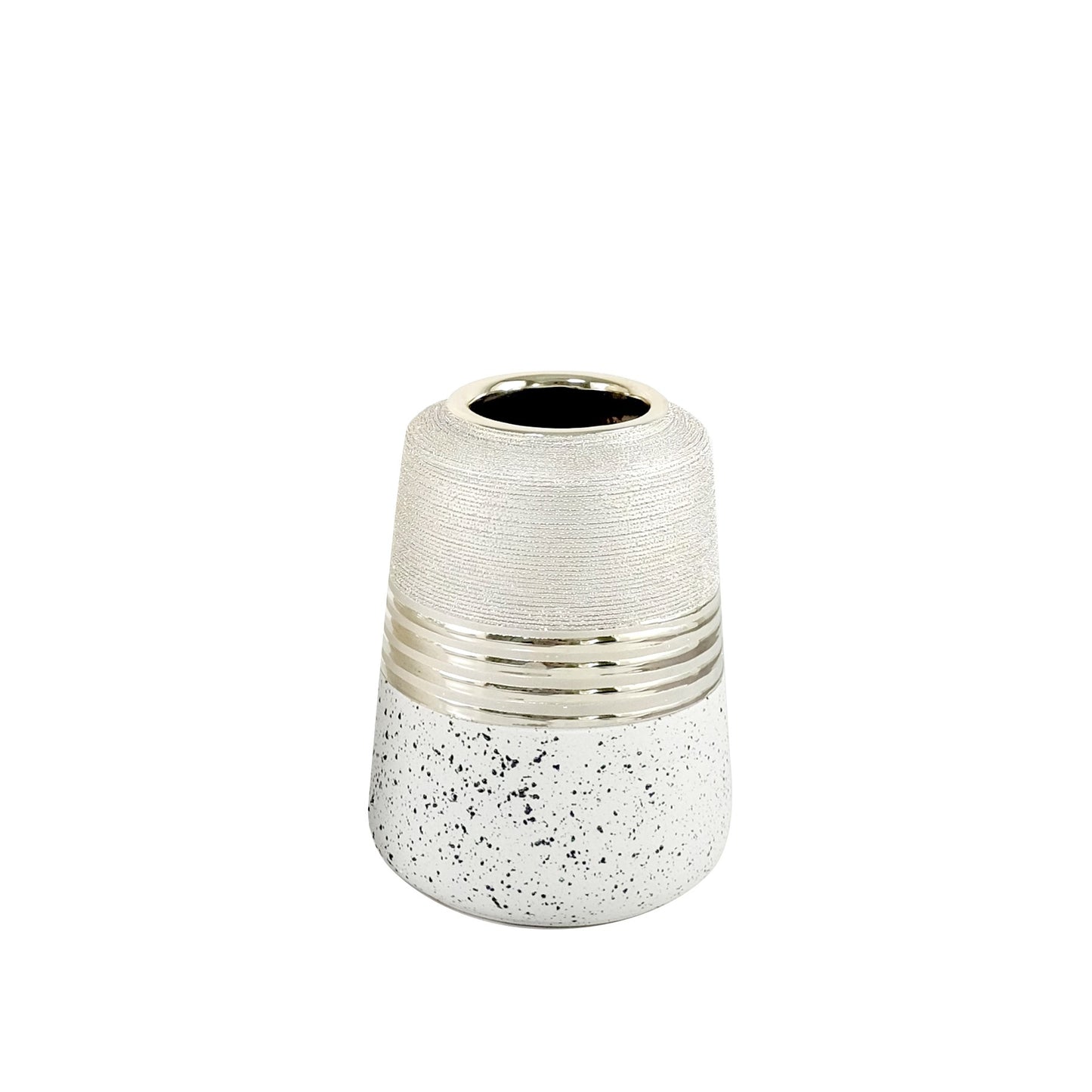 Champagne and Silver Textured Vase - Small