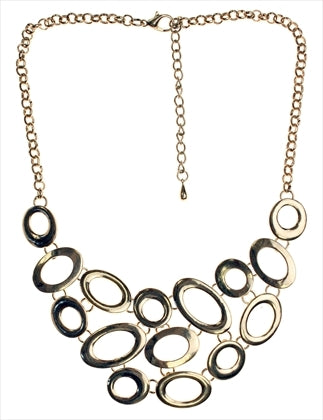 Metal Ovals Necklace (Silver or Brass)