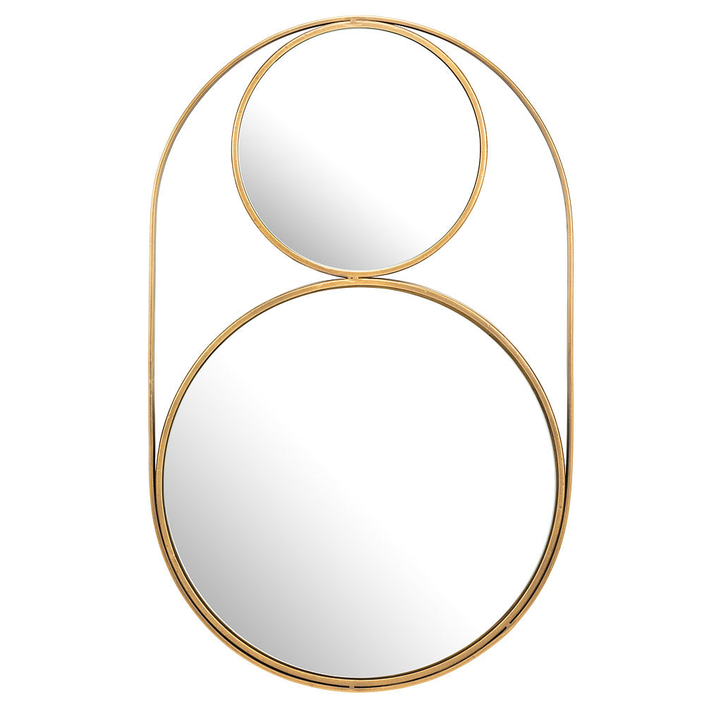 Gold Double Circle Mirror 26" tall **Pickup Only**