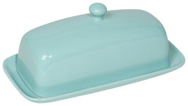 Rectangle Butter Dish - Eggshell (Aqua)