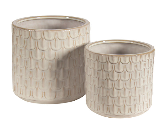 Fish Scale Vase - Cream (2 Sizes) - Joshua & Company