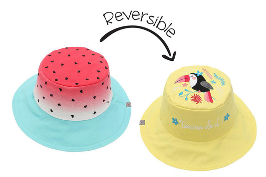 Reversible Sun Hat - Watermelon Toucan