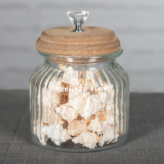 Glass Jar with Wood Lid (2 Sizes)