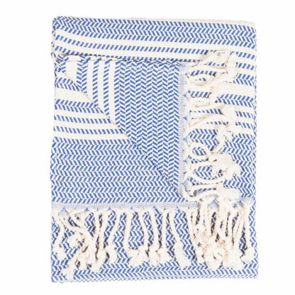 Turkish Towel Hasir Pattern - Blue (2 sizes) - Joshua & Company