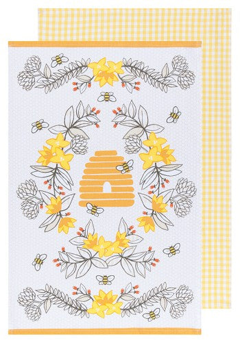 Bees Tea Towel Set of 2