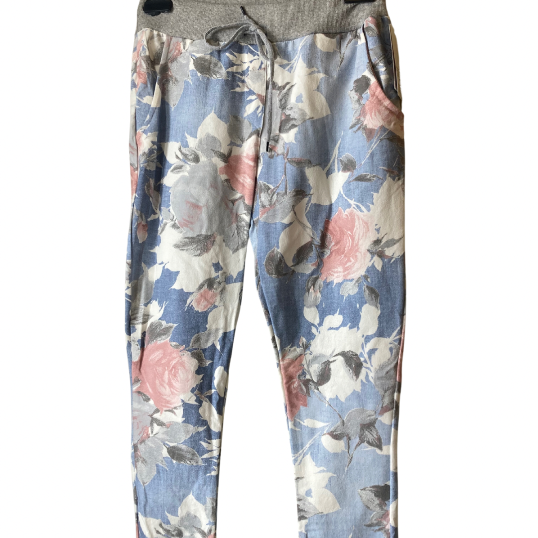 Pink and Blue Print Pant