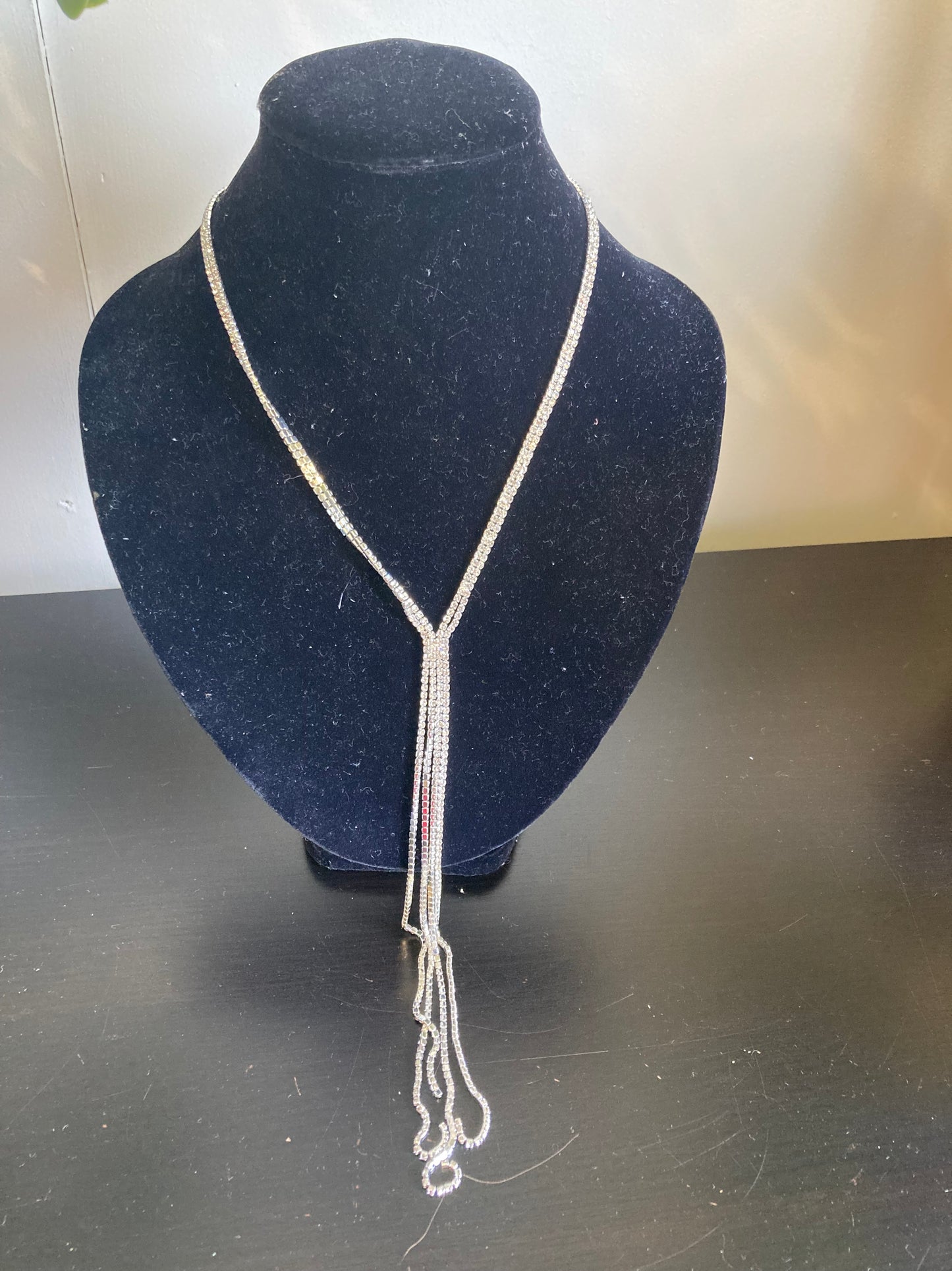 Rhinestone Tassel Necklace