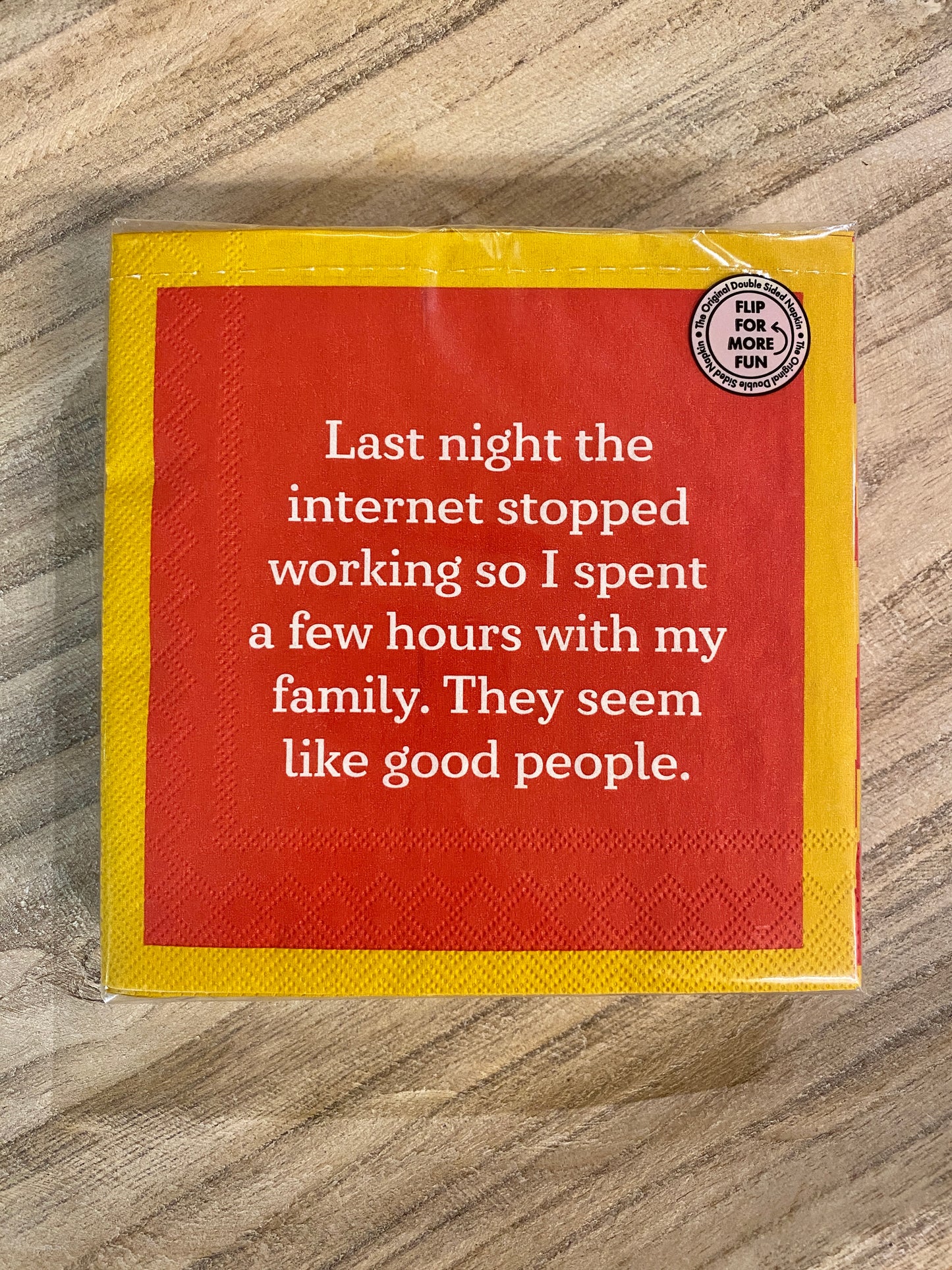 Humorous Reversible Cocktail Napkin Internet