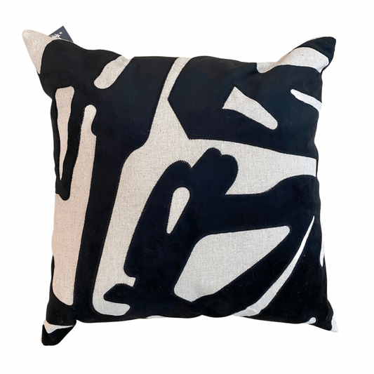 Black Velvet Design Natural Cushion