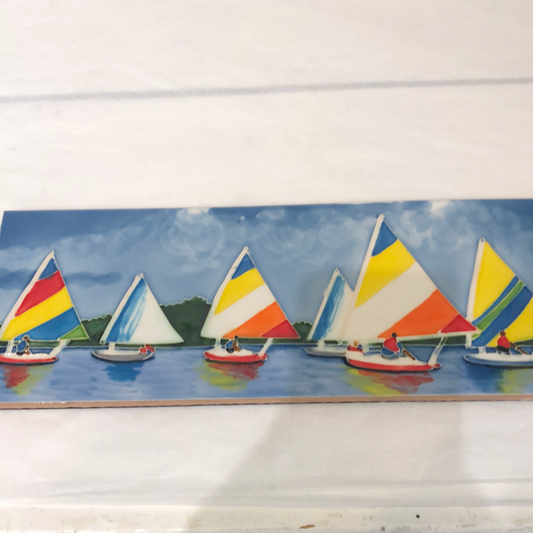Coastal Sailing Tile 6" x 16"