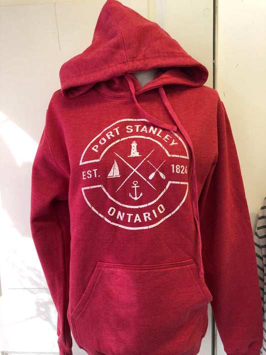 Port Stanley Hooded Sweatshirt-Heather Red
