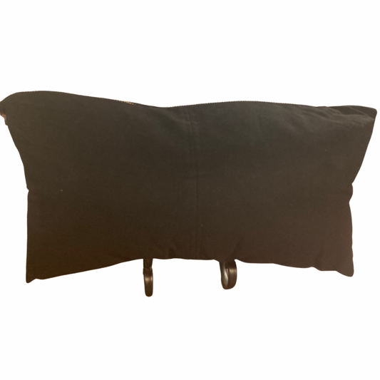 Black Rectangular Cushion with Gold Zipper