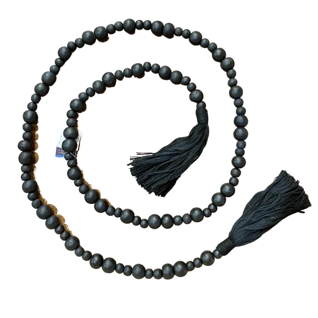 Black Wooden Bead Garland (Assorted Sizes)
