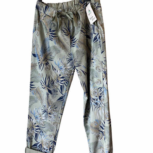 Green and Blue Palm Pants