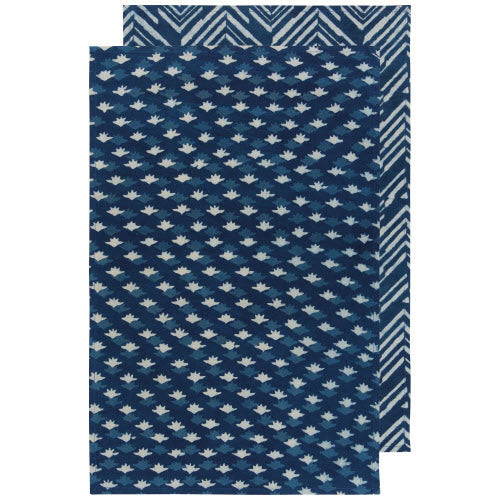 Block Print Indigo Dye Towel (Set of 2)
