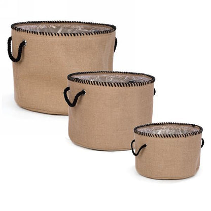 Jute Basket with Plastic Lining (3 sizes)