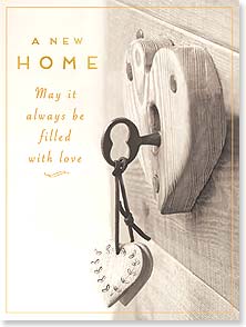 Key in a Heart Shaped Lock - New Home Card