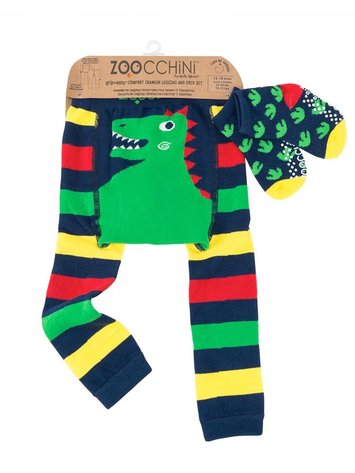 Zoocchini Dinosaur Crawler Legging and Sock Set (2 Sizes)