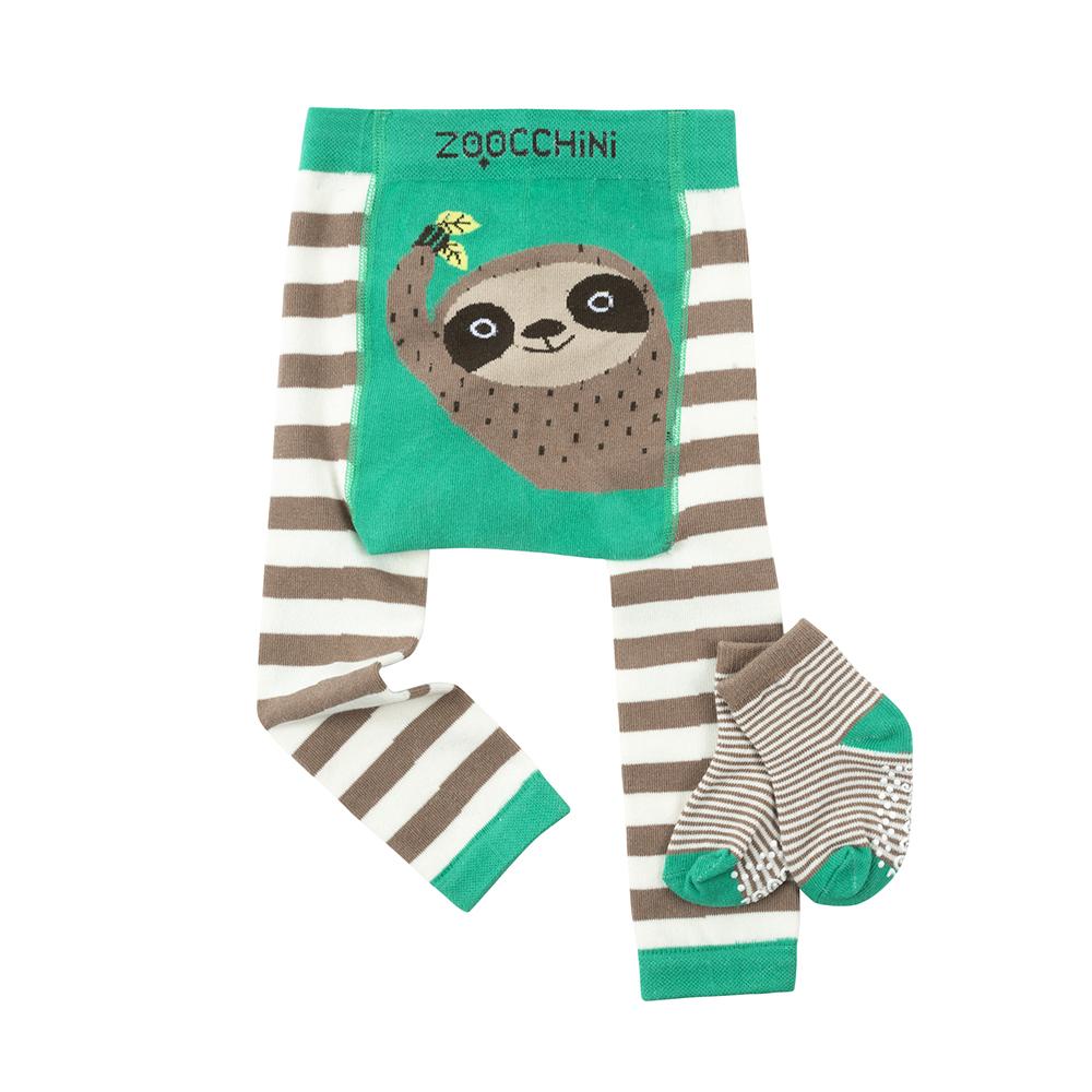 Zoocchini Silas the Sloth Crawler Legging and Sock Set