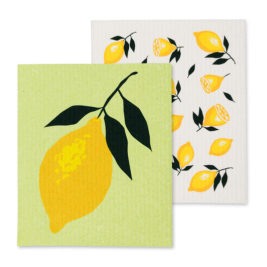 Lemon Swedish Dishcloths-Set of 2