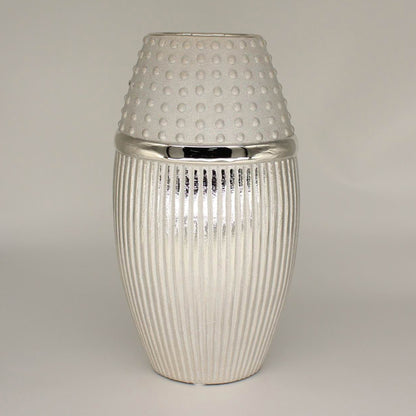 Silver Ceramic Textured Vase (2 Sizes)