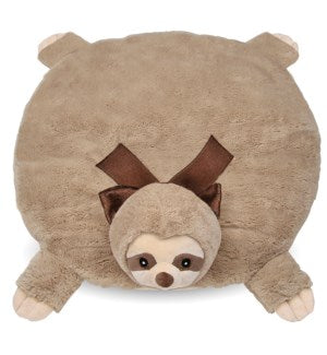 Plush Brown Sloth Circle Belly Blanket with satin bow