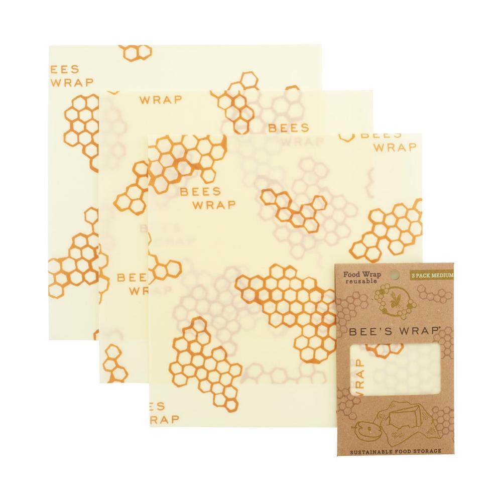 Yellow Bees Wrap with Honeycomb pattern 