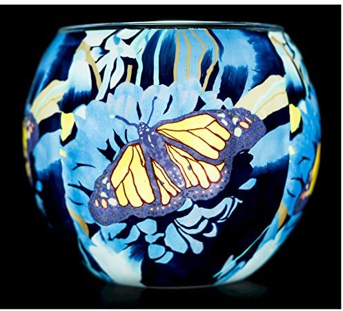 Glass Tealight Holder - Monarch Butterfly