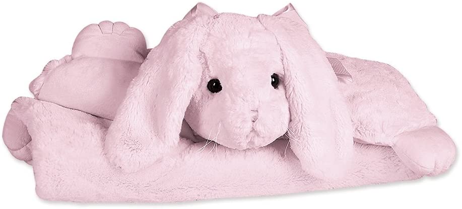 Pink plush bunny play mat 