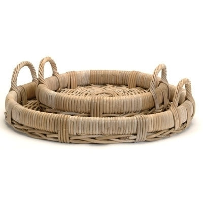 Rattan Roll Rim Trays (Two Sizes)