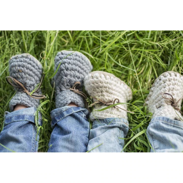 Kids Knit Sweater Moccs - Grey (4 sizes)