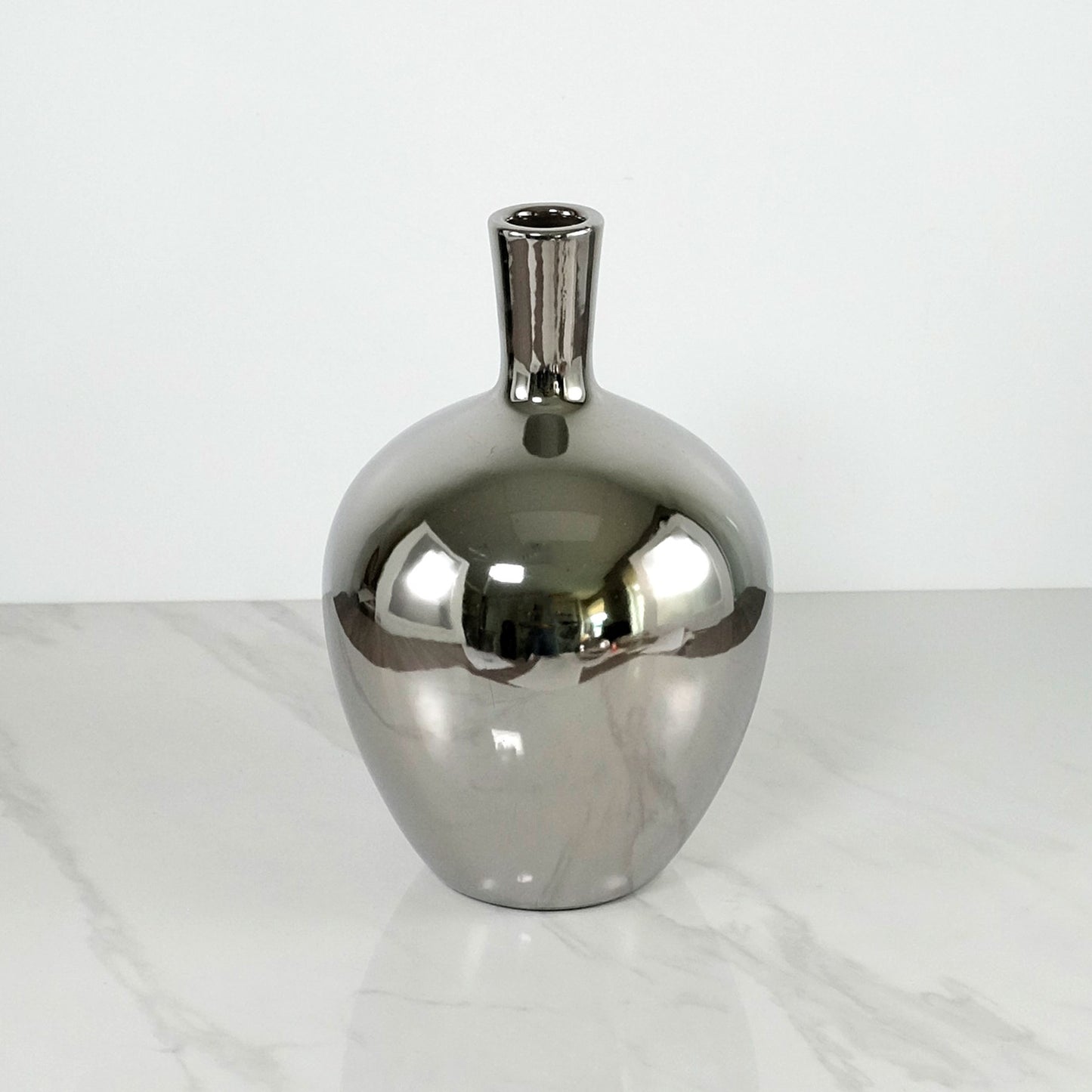 Silver Onion Shaped Vase - Large