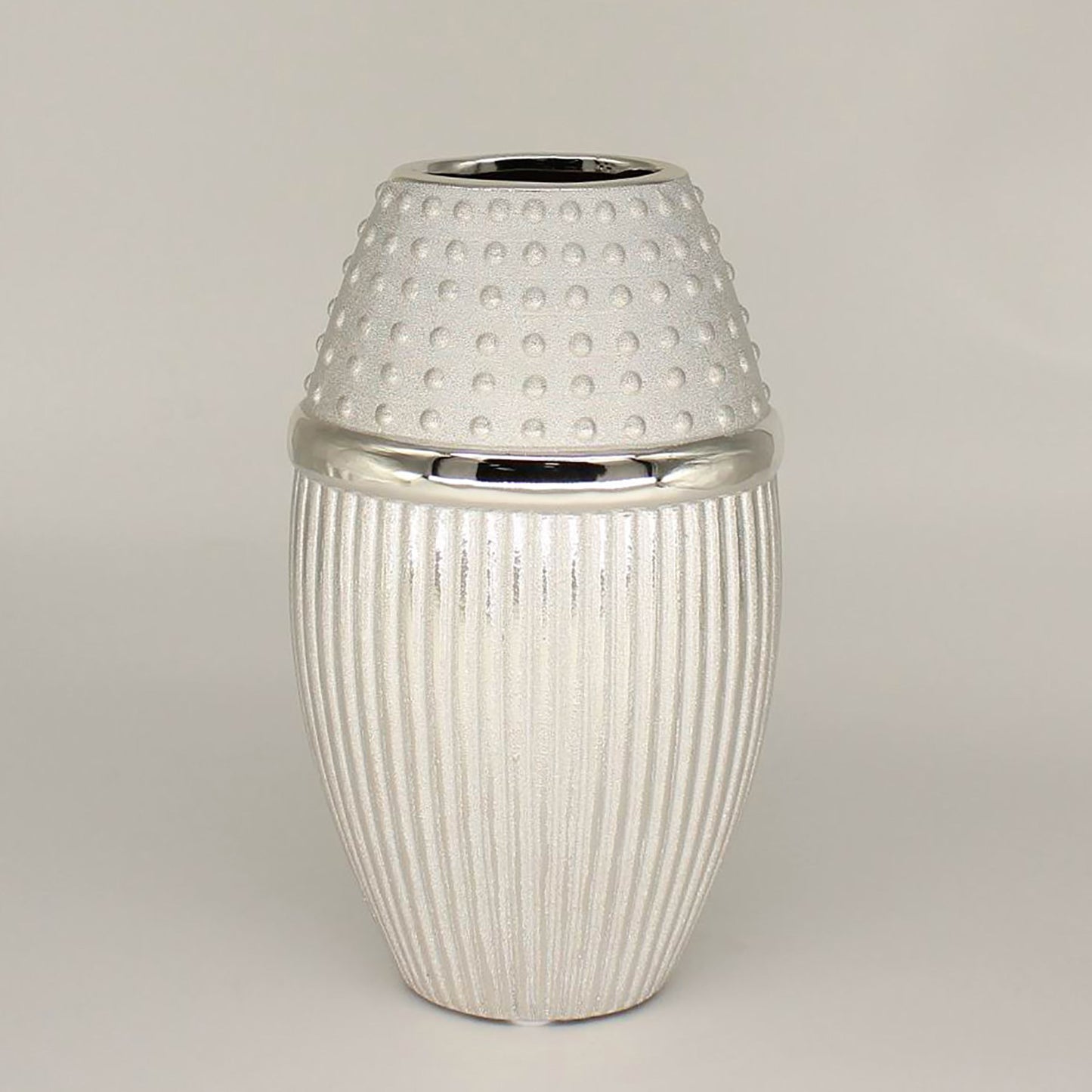 Silver Ceramic Textured Vase (2 Sizes)