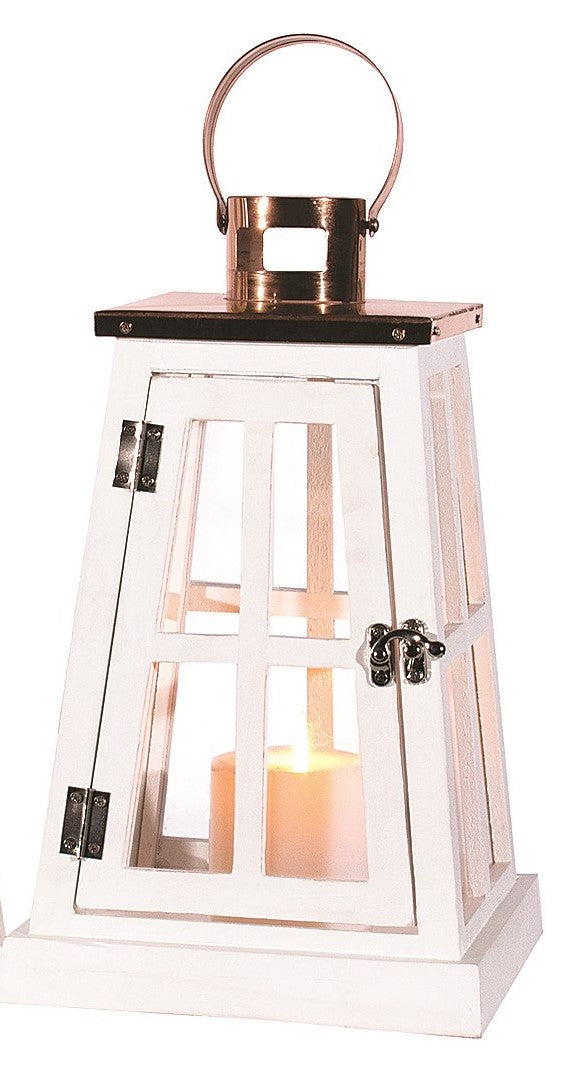 Brass Top Wooden Lantern (2 Sizes) **Pick Up Only**