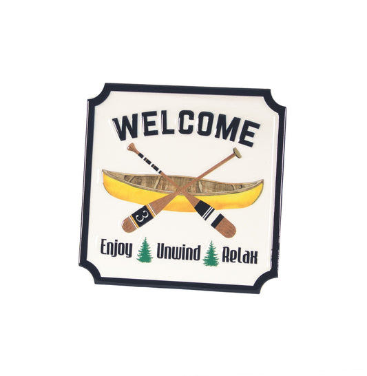 Welcome Canoe Table Sign