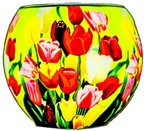 Glass Tealight Holder - Tulips