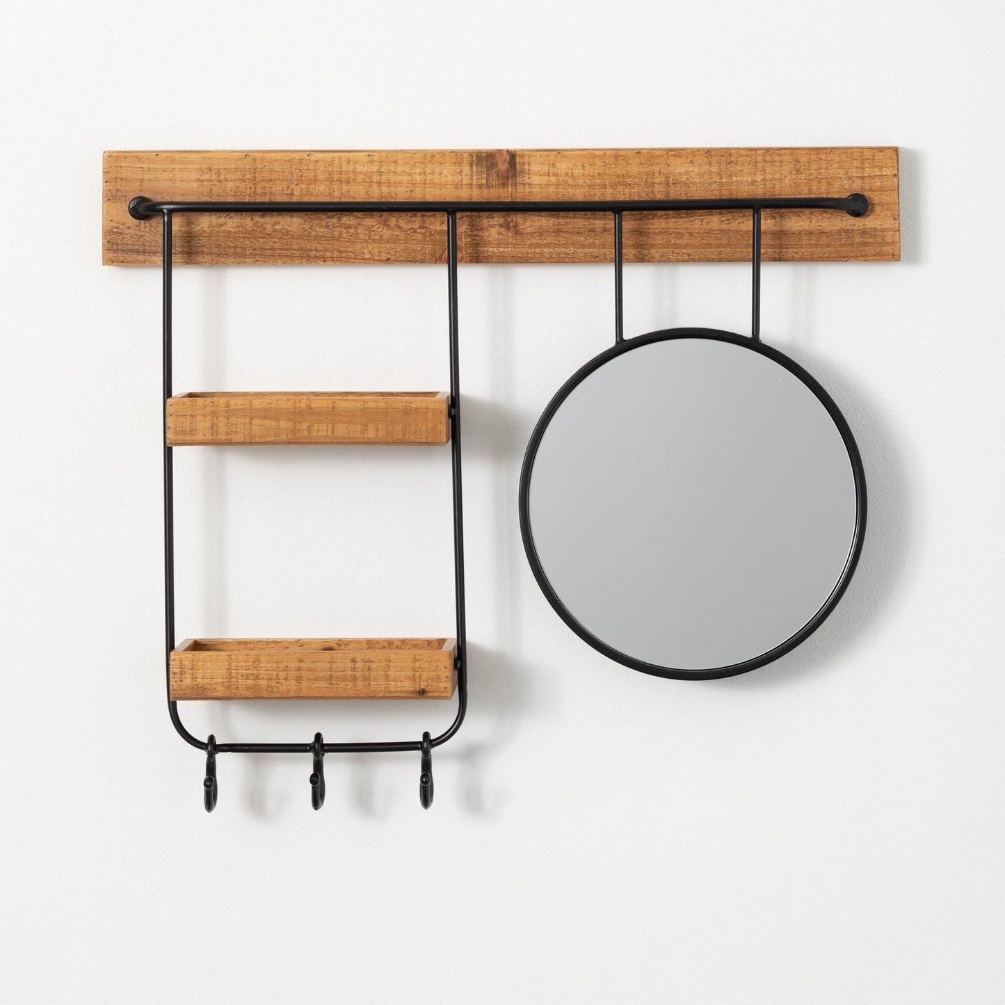 Wood and Mirror Wall Shelf **Pick Up Only**