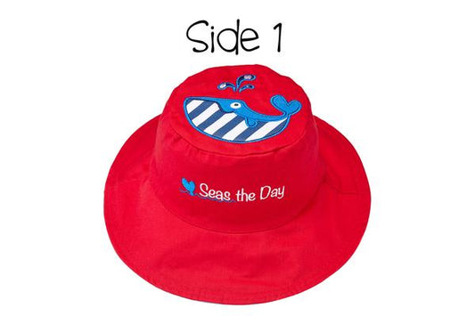 Flapjack Kids Reversible Sun Hat Whale/Octopus