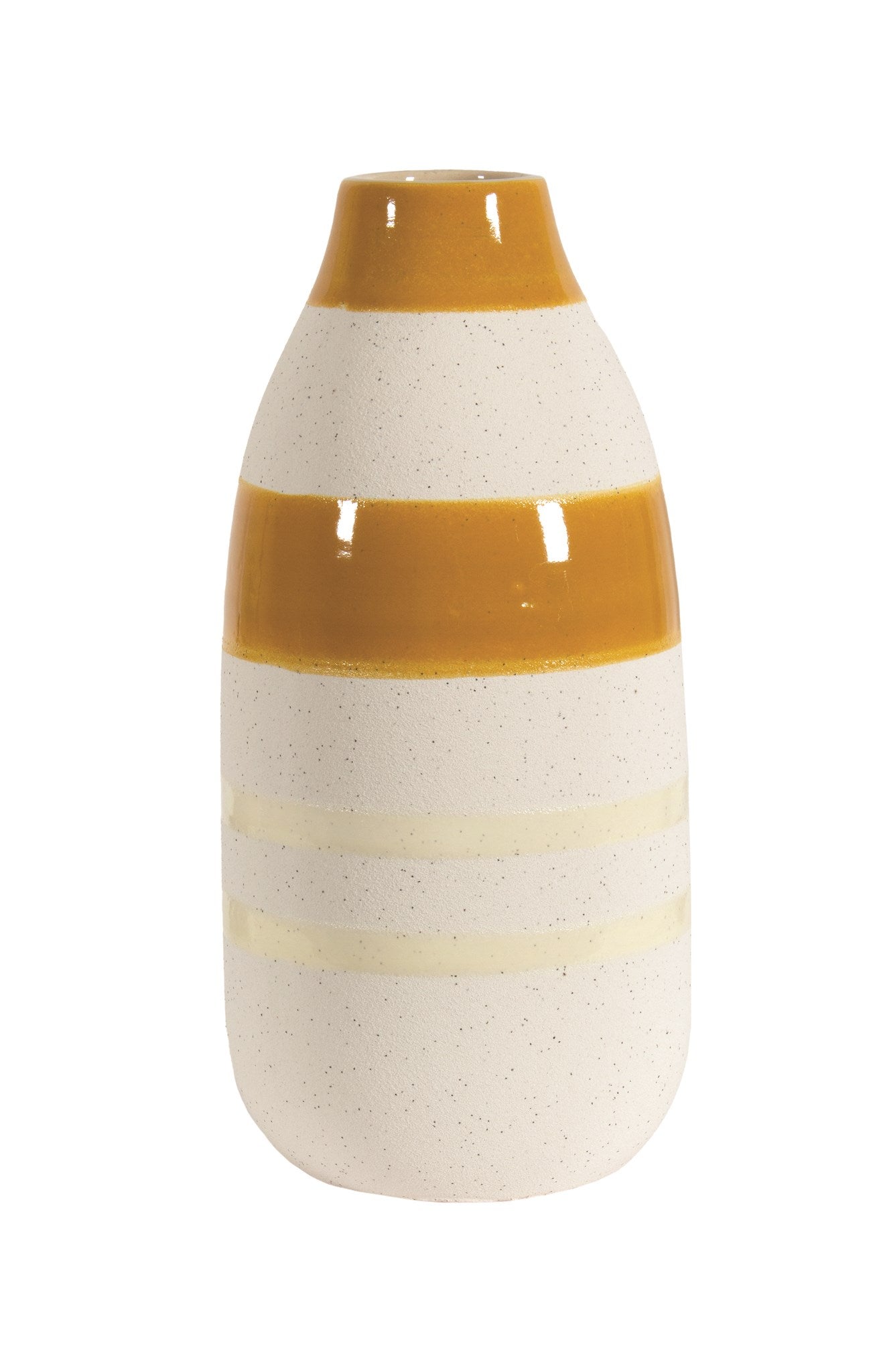 Sand Textured Vase with Ochre Stripe