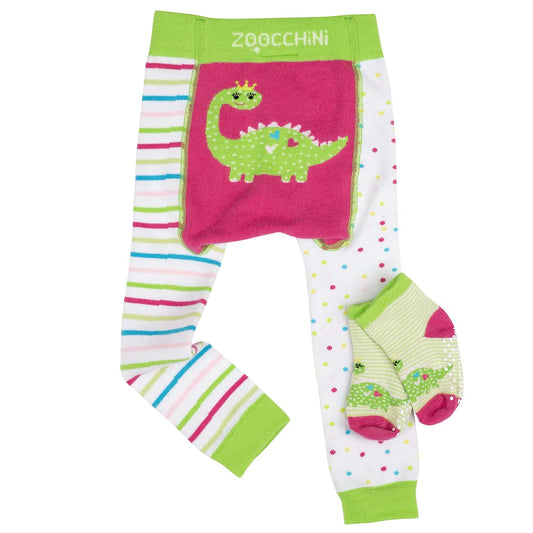 Zoocchini Dai Dino Crawler Legging and Sock Set (2 Sizes)