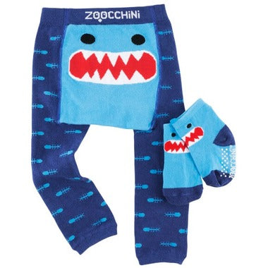 Zoocchini Shark Grip and Easy Comfort Crawler Legging and Sock Set